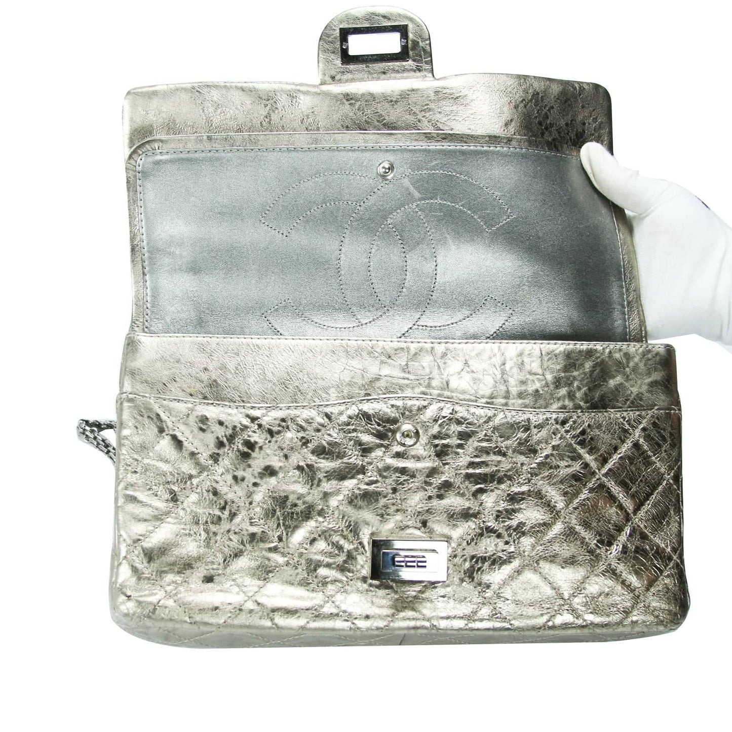 Chanel 2.55 Reissue Jumbo Gold Aged Calfskin Ruthenium