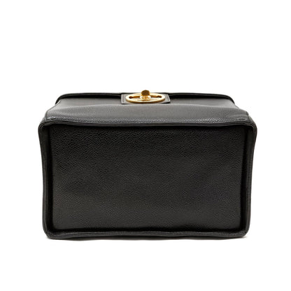 Chanel Black Caviar Large Vanity Box NO Straps w/ Gold Hardware