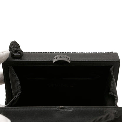 Chanel Black Vintage Beaded Mini Box Evening Bag