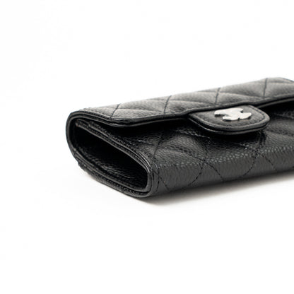Chanel Classic Flap Card Holder Caviar Black SHW (Hologram)