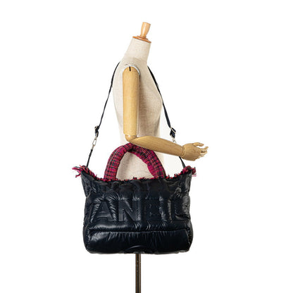 Chanel Nylon Wool Embossed Logo 2WAY Bag