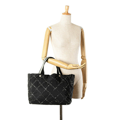 Chanel Nylon Travel Line Tote Bag Black