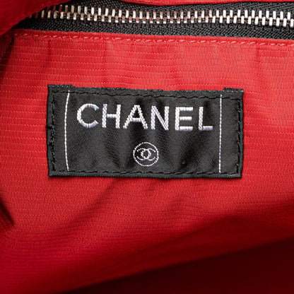 Chanel Nylon Travel Line Tote Bag Black