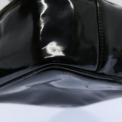 CHANEL Vanity Cosmetic Pouch Patent leather Black CC yb378