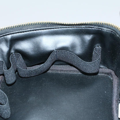 CHANEL Vanity Cosmetic Pouch Patent leather Black CC yb378