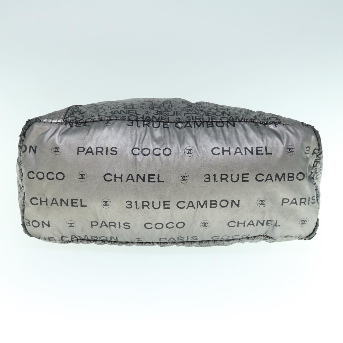 CHANEL Unlimited Shoulder Bag Nylon Silver CC yb486