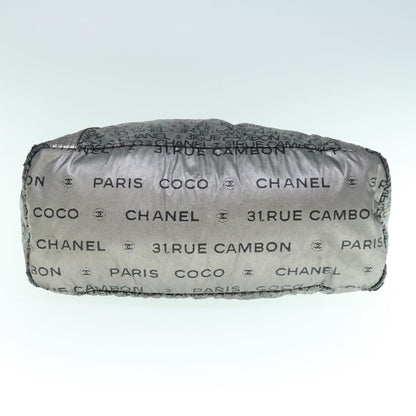 CHANEL Unlimited Shoulder Bag Nylon Silver CC yb486