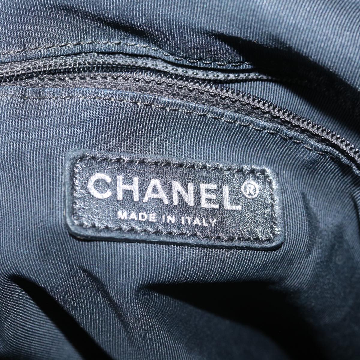 CHANEL Unlimited Shoulder Bag Nylon Silver CC yb486