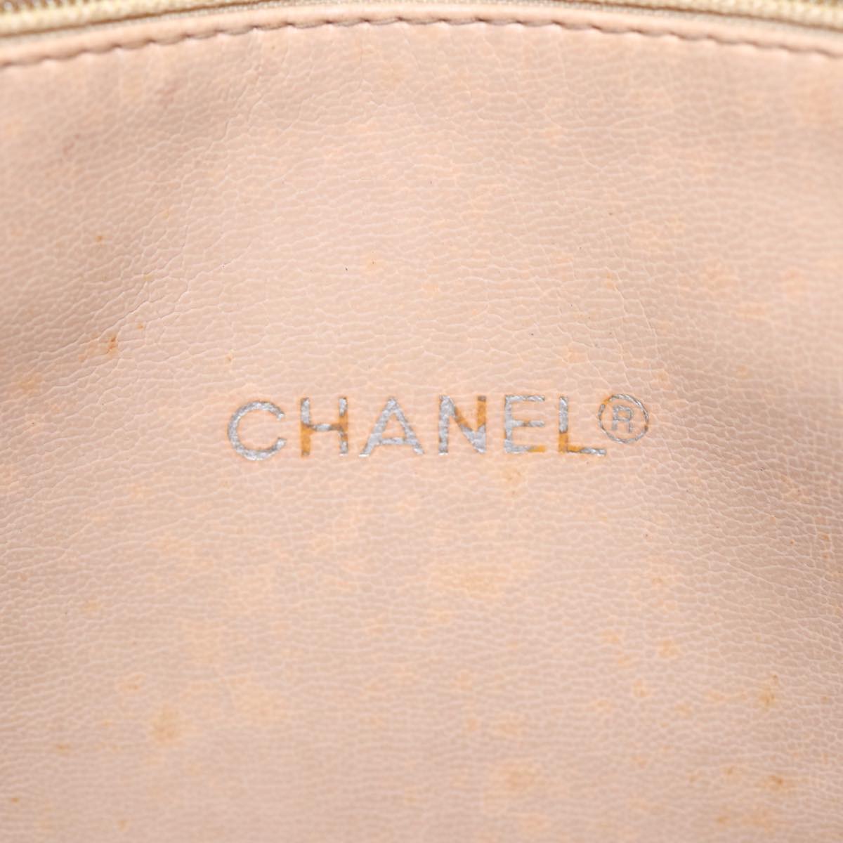 CHANEL Matelasse Chain Shoulder Bag Leather Beige Gold CC yb672