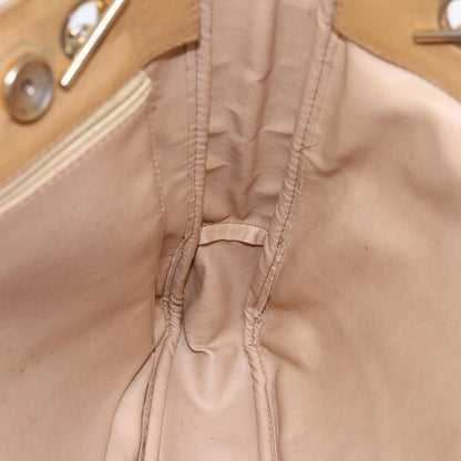 CHANEL Matelasse Chain Shoulder Bag Leather Beige Gold CC yb672