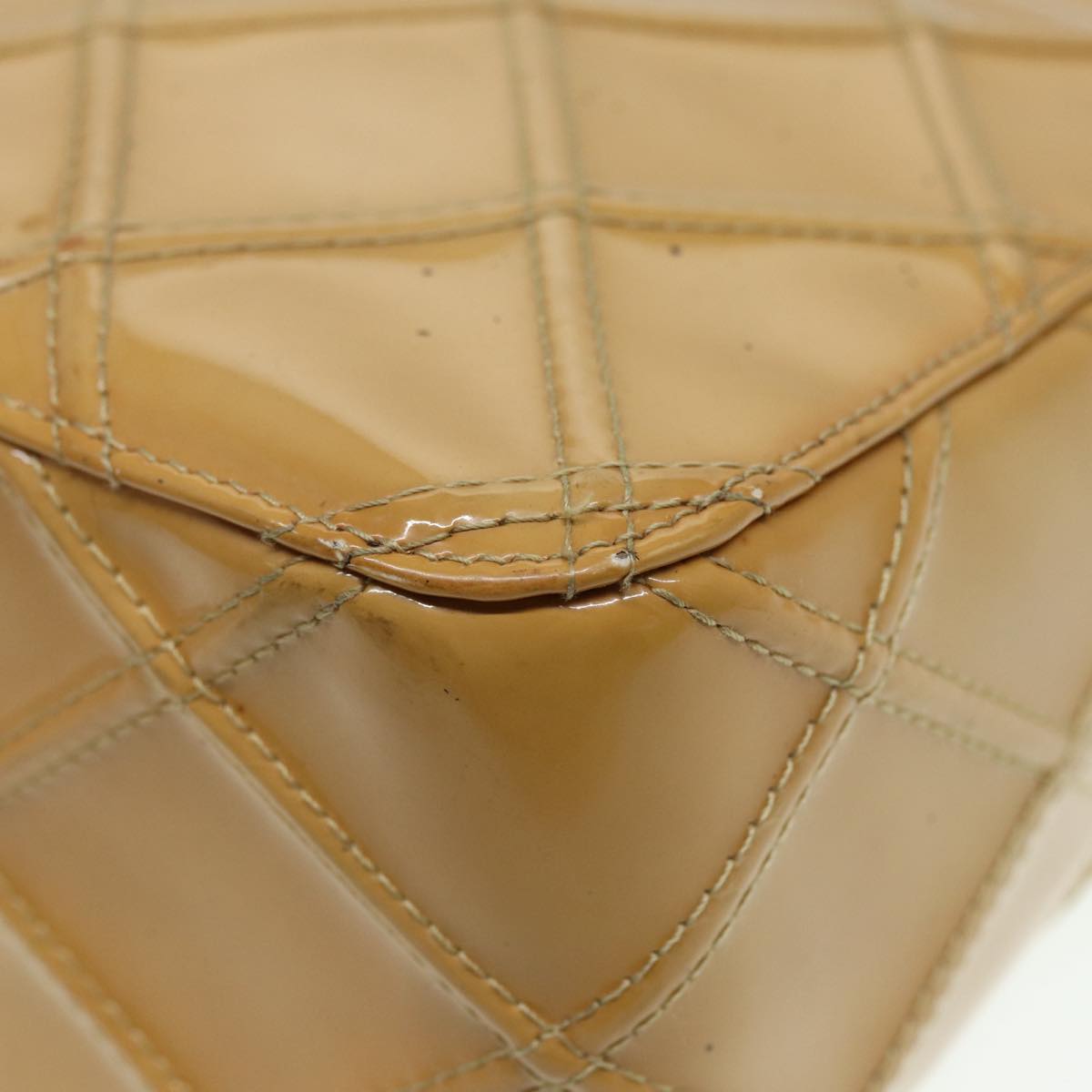 CHANEL Bicolore Shoulder Bag Enamel Yellow Silver CC yb674