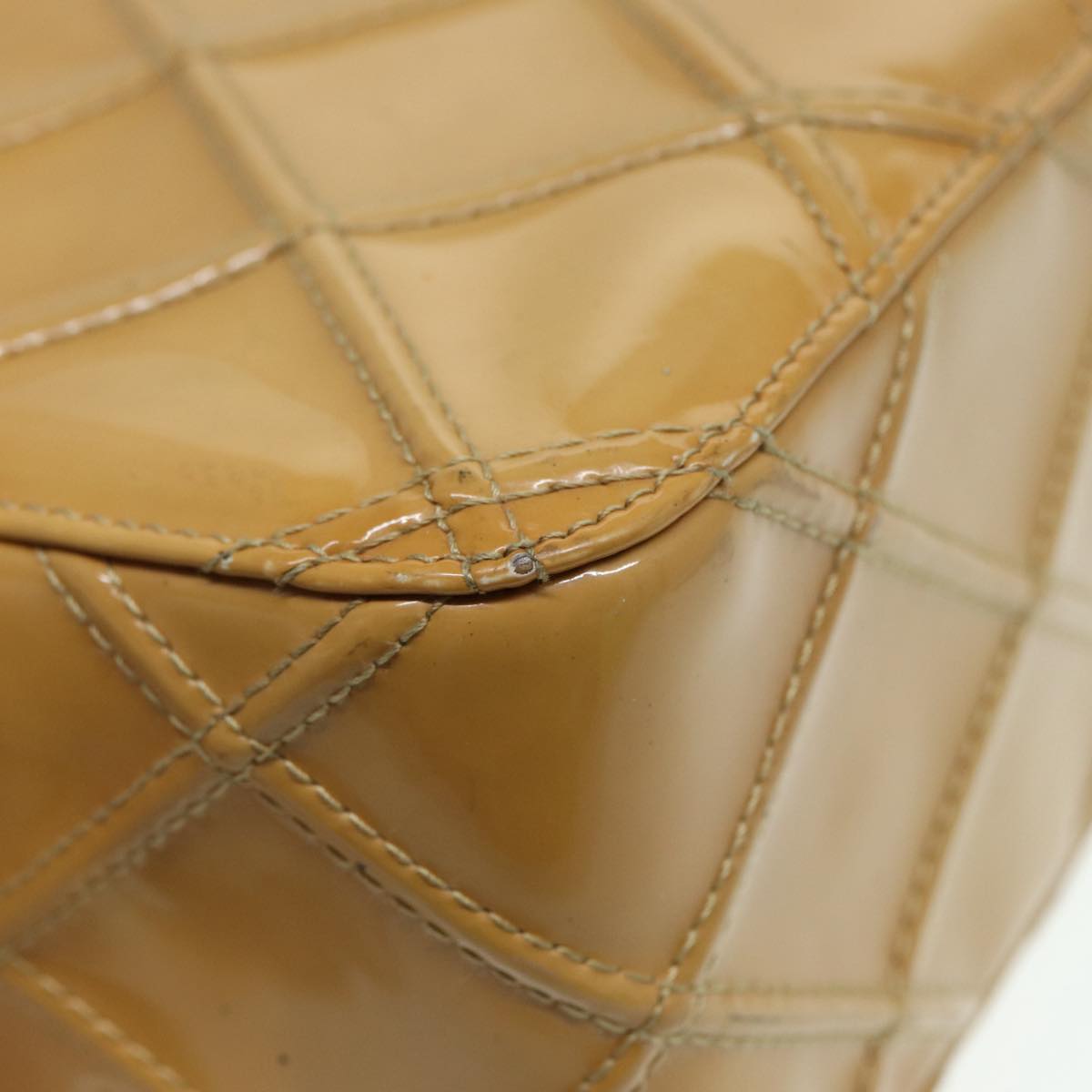 CHANEL Bicolore Shoulder Bag Enamel Yellow Silver CC yb674
