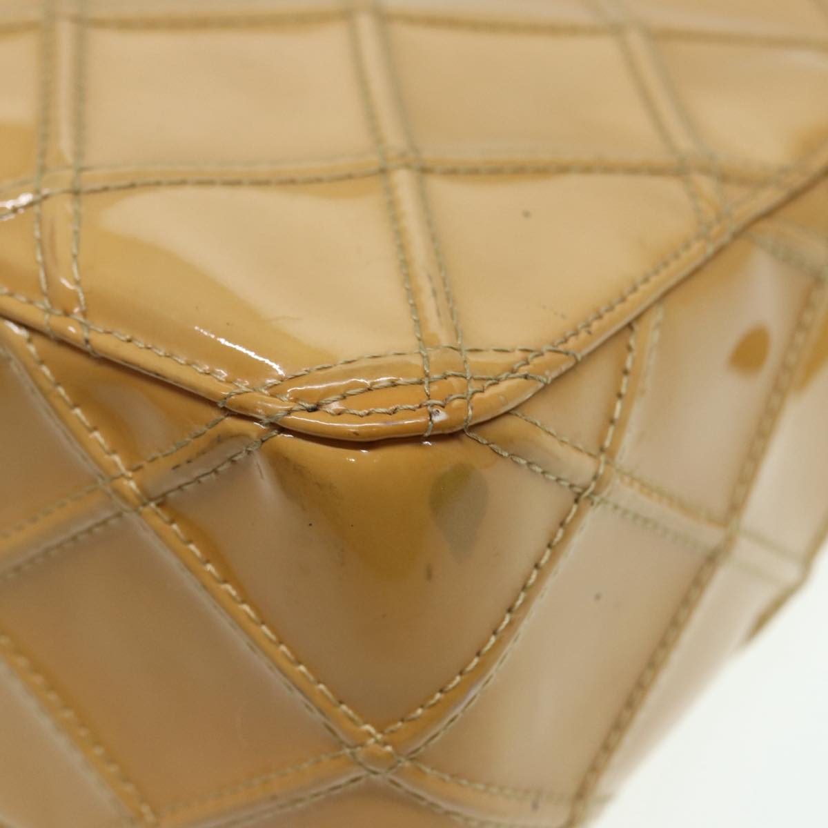 CHANEL Bicolore Shoulder Bag Enamel Yellow Silver CC yb674