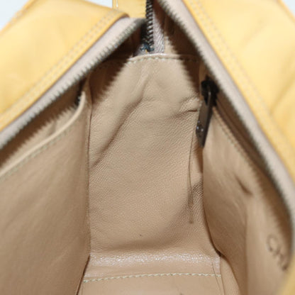 CHANEL Bicolore Shoulder Bag Enamel Yellow Silver CC yb674