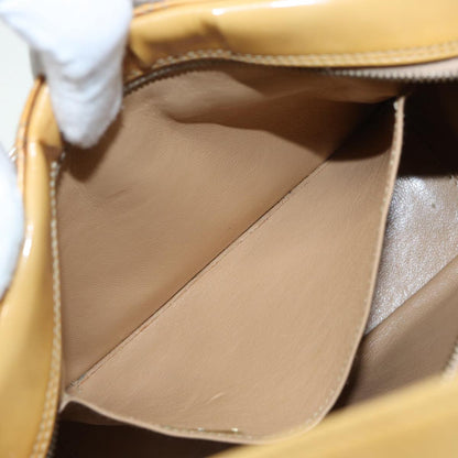 CHANEL Bicolore Shoulder Bag Enamel Yellow Silver CC yb674