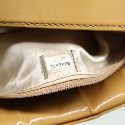 CHANEL Bicolore Shoulder Bag Enamel Yellow Silver CC yb674