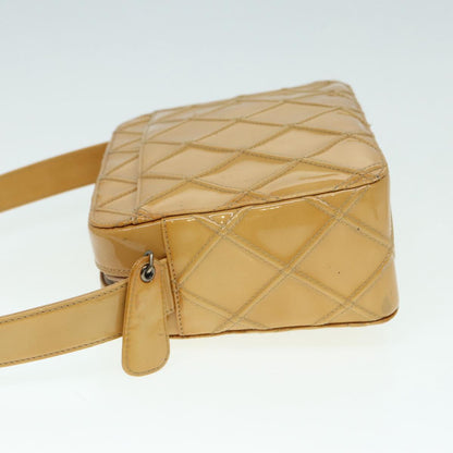 CHANEL Bicolore Shoulder Bag Enamel Yellow Silver CC yb674