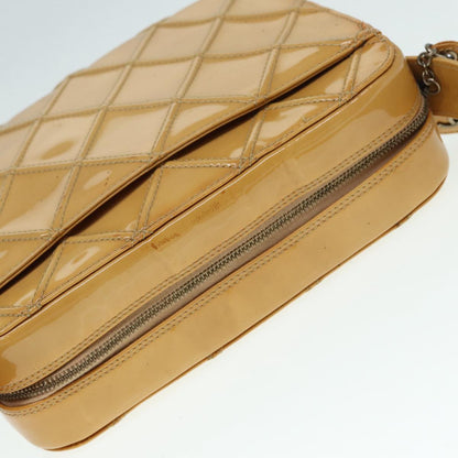 CHANEL Bicolore Shoulder Bag Enamel Yellow Silver CC yb674