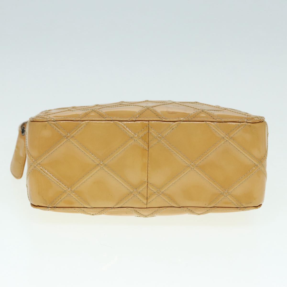 CHANEL Bicolore Shoulder Bag Enamel Yellow Silver CC yb674