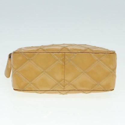 CHANEL Bicolore Shoulder Bag Enamel Yellow Silver CC yb674