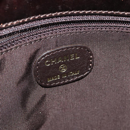 CHANEL Shoulder Bag Leather Bronze Gold CC yb676