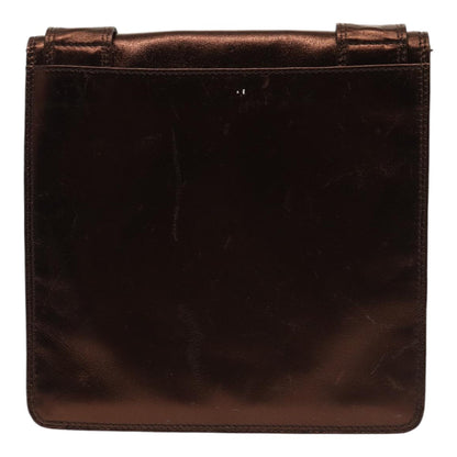 CHANEL Shoulder Bag Leather Bronze Gold CC yb676