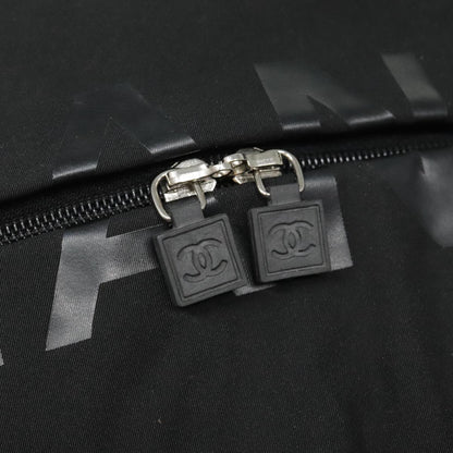 CHANEL Sports Line Boston Bag Nylon Black Silver CC yb680