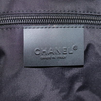 CHANEL Sports Line Boston Bag Nylon Black Silver CC yb680