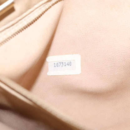 CHANEL Matelasse Chain Shoulder Bag Leather Beige CC yb718