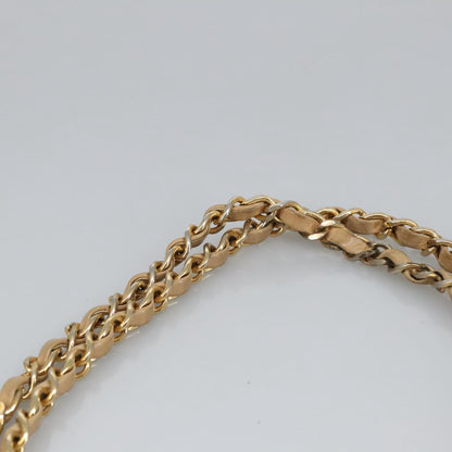 CHANEL Matelasse Chain Shoulder Bag Leather Beige CC yb718