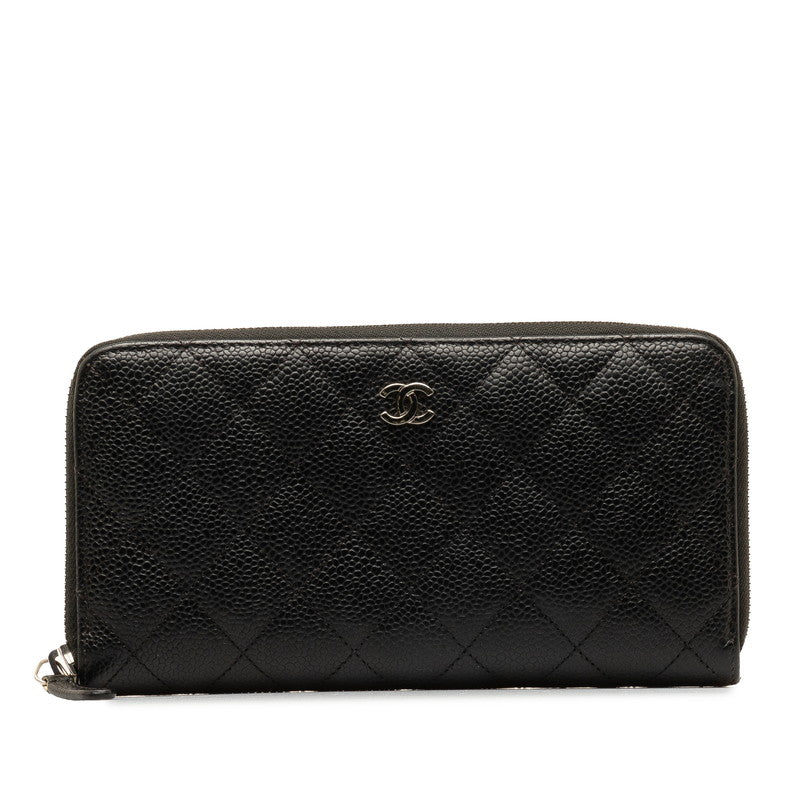 Chanel Caviar Skin Matelasse Long Wallet