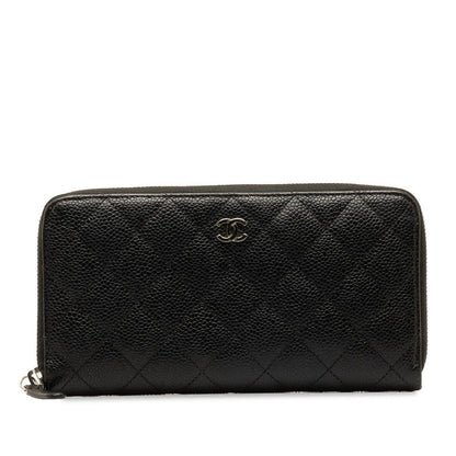 Chanel Caviar Skin Matelasse Long Wallet