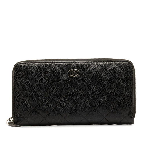 Chanel Caviar Skin Matelasse Long Wallet