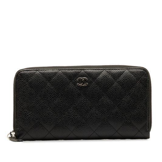 Chanel Caviar Skin Matelasse Long Wallet