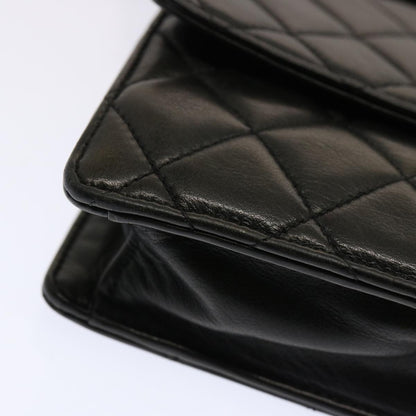 CHANEL Matelasse Turn Lock Waist bag Lamb Skin Black CC yk11590