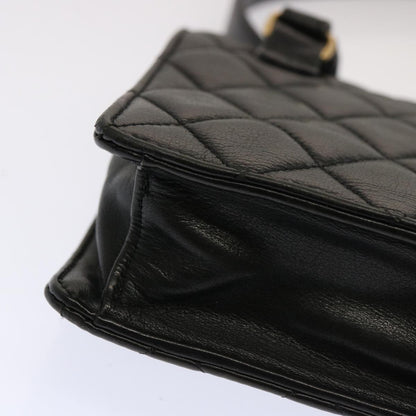 CHANEL Matelasse Turn Lock Waist bag Lamb Skin Black CC yk11590