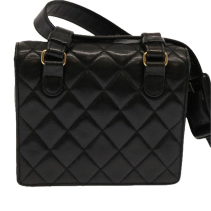 CHANEL Matelasse Turn Lock Waist bag Lamb Skin Black CC yk11590