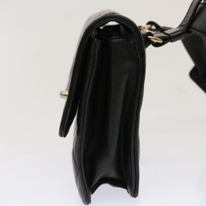 CHANEL Matelasse Turn Lock Waist bag Lamb Skin Black CC yk11590
