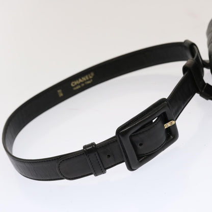 CHANEL Matelasse Turn Lock Waist bag Lamb Skin Black CC yk11590