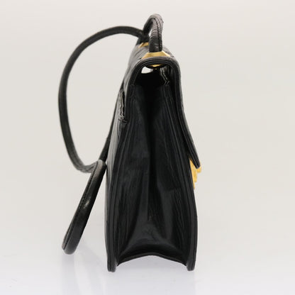 CHANEL V Stitch Shoulder Bag Lamb Skin Black CC yk11681