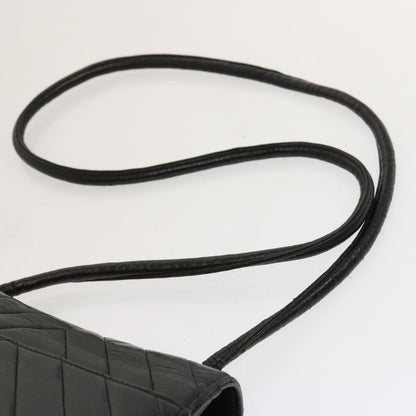 CHANEL V Stitch Shoulder Bag Lamb Skin Black CC yk11681