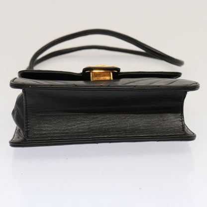 CHANEL V Stitch Shoulder Bag Lamb Skin Black CC yk11681