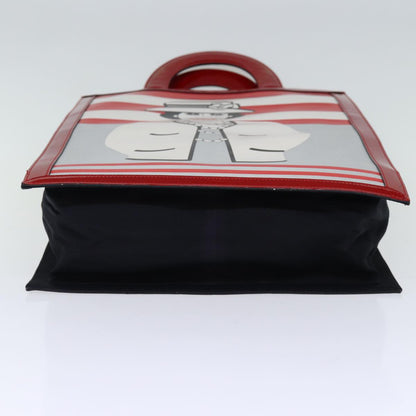 CHANEL Mademoiselle Hand Bag Enamel Leather White Red CC yk12409A
