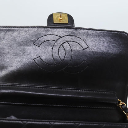 CHANEL Matelasse Chain Shoulder Bag Lamb Skin Black CC yk12417A
