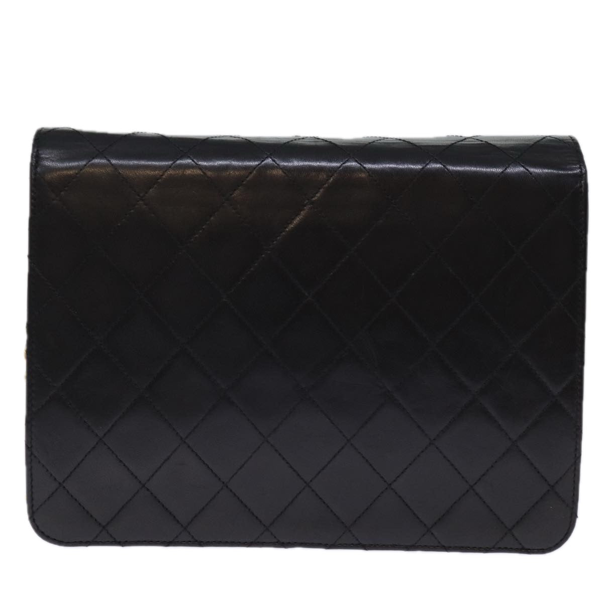 CHANEL Matelasse Chain Shoulder Bag Lamb Skin Black CC yk12417A