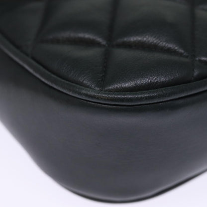 CHANEL Matelasse Turn Lock Chain Shoulder Bag Lamb Skin Green CC yk12713A