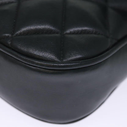 CHANEL Matelasse Turn Lock Chain Shoulder Bag Lamb Skin Green CC yk12713A
