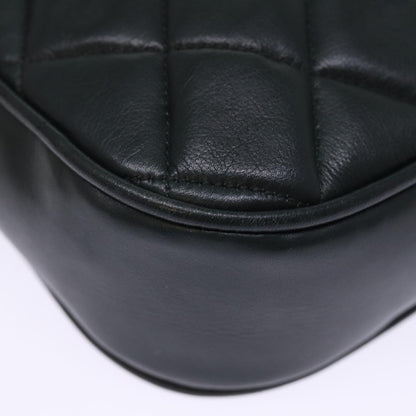 CHANEL Matelasse Turn Lock Chain Shoulder Bag Lamb Skin Green CC yk12713A