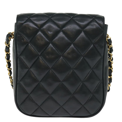 CHANEL Matelasse Turn Lock Chain Shoulder Bag Lamb Skin Green CC yk12713A