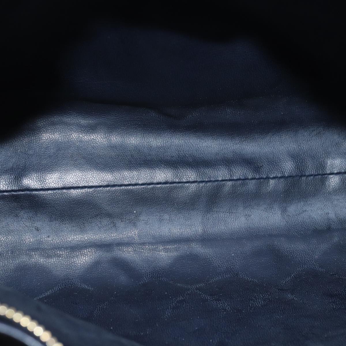 CHANEL Matelasse Chain Shoulder Bag Lamb Skin Navy CC yk12992